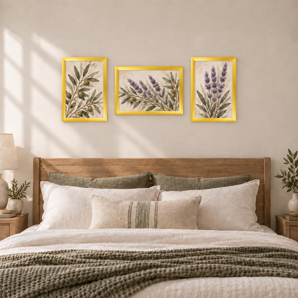 11x16 Gold Picture Frame Set of 4, Horizontal and Vertical Formats for Wall Hanging, 11 x 16 Wall Gallery Poster