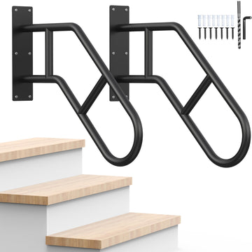 Handrails for Outdoor Steps, 22.8" Stair Railing Indoor1-3 Step, U-Shaped Safety Handrails for Kids, Elderly