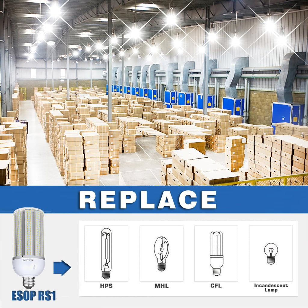 Is More economical,60W LED Light Bulb, E26 Base, 5000K 6000LM LED Bulb, Suitable for Garage Warehouse Workshop