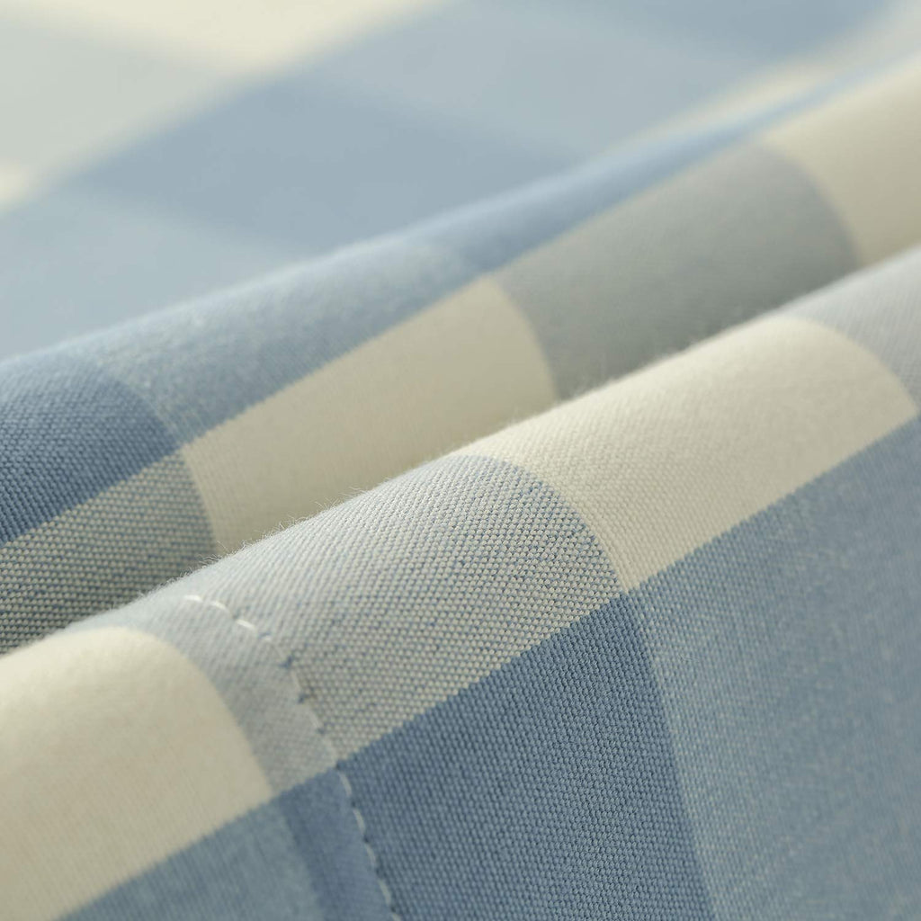 Buffalo Check Valance for Windows, Blue and White Kitchen Garden Farmhouse Valance 18 Inch Long Rod Pocket Curtain