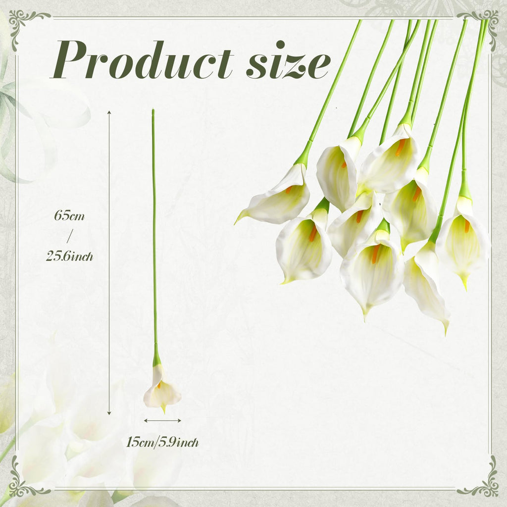 36 Pcs White Calla Lily Hanging Flowers 25.6" Artificial Garland