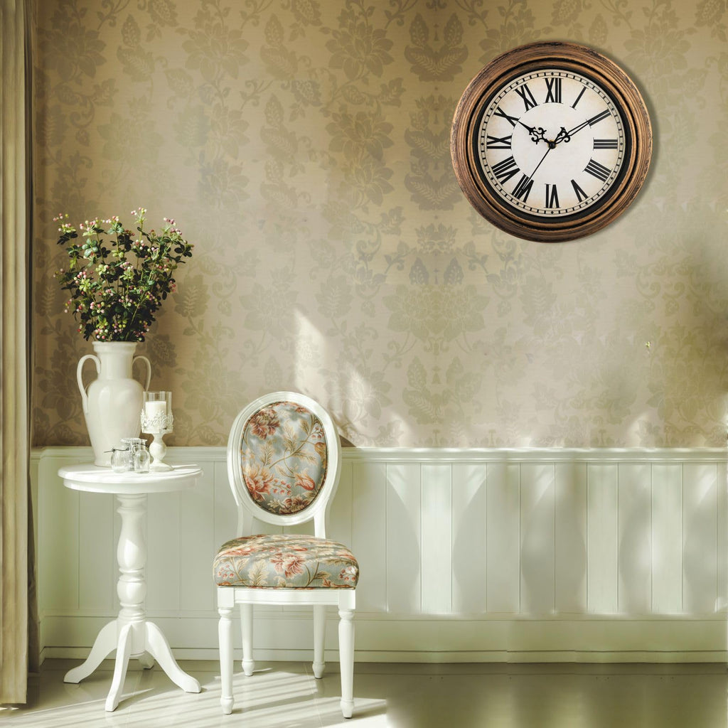 Extra Large Retro Wall Clock, 16'' Non Ticking Classic Silent Vintage Wall Clocks Decorative Kitchen Living Room