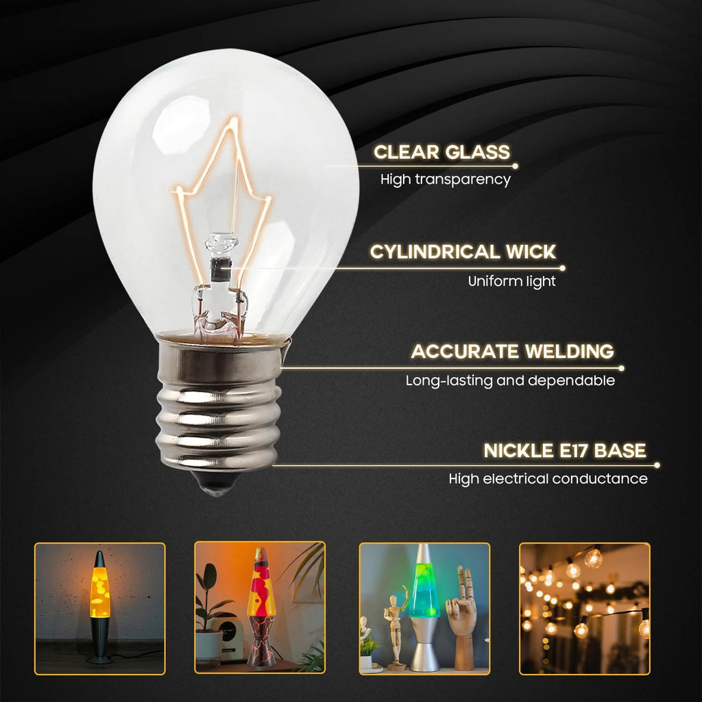 Lava Lamp Bulbs 40 Watt, S11 E17 Intermediate Base Replacement - Lava Lamp Replacement Bulb, Suitable