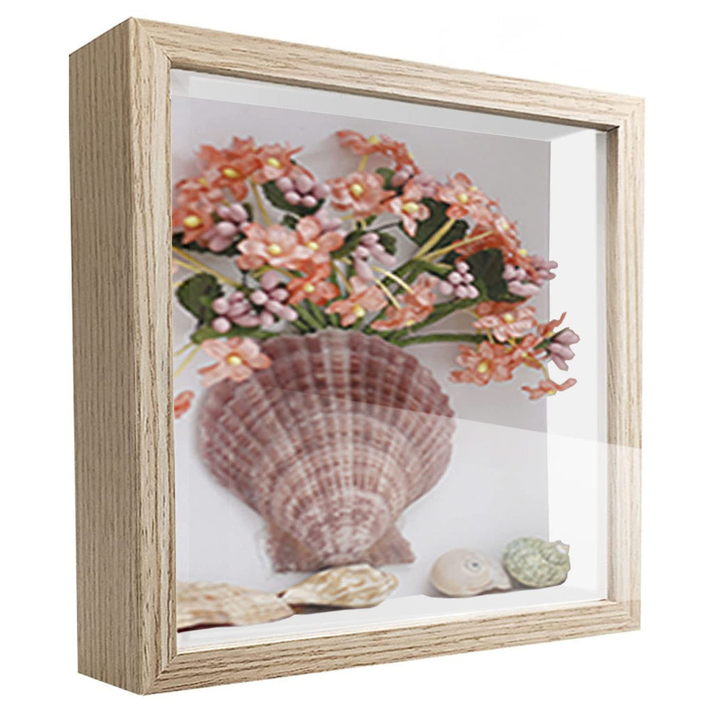 5x5 Small Shadow Box Frame Display Case, Display Case Box for Memorabilia, Medal, Wedding Memories, Crafts, Tickets