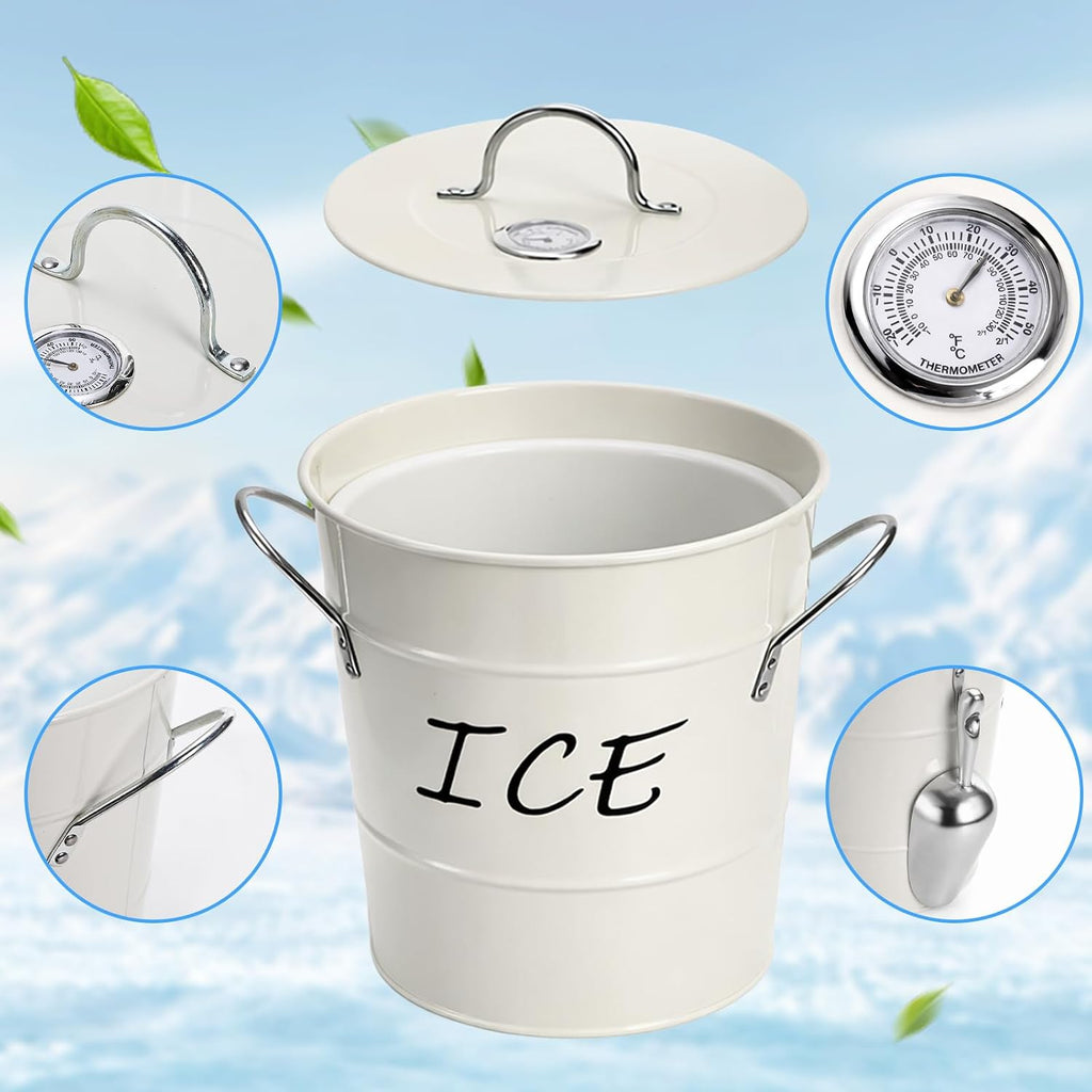4L Ice Bucket with Lid, Double Wall Insulated Wine Bucket