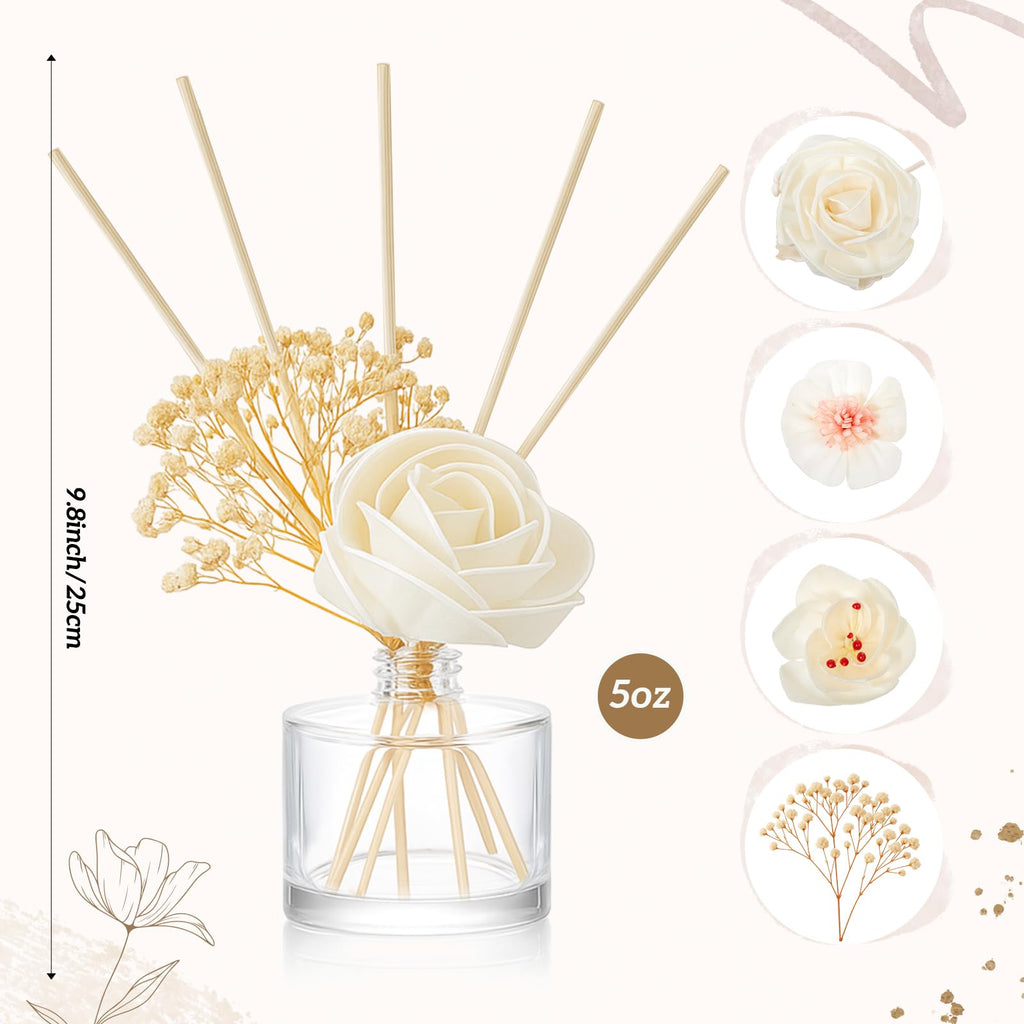11 Pcs Flower Reed Diffuser Set, Elegant