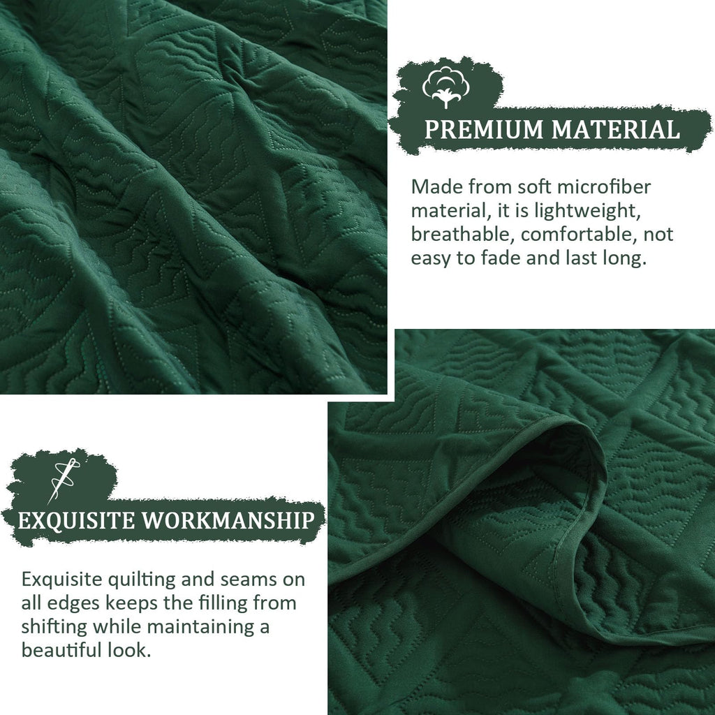 Christmas Bedding Set, Quilts King Size, Emerald Green Bedspread