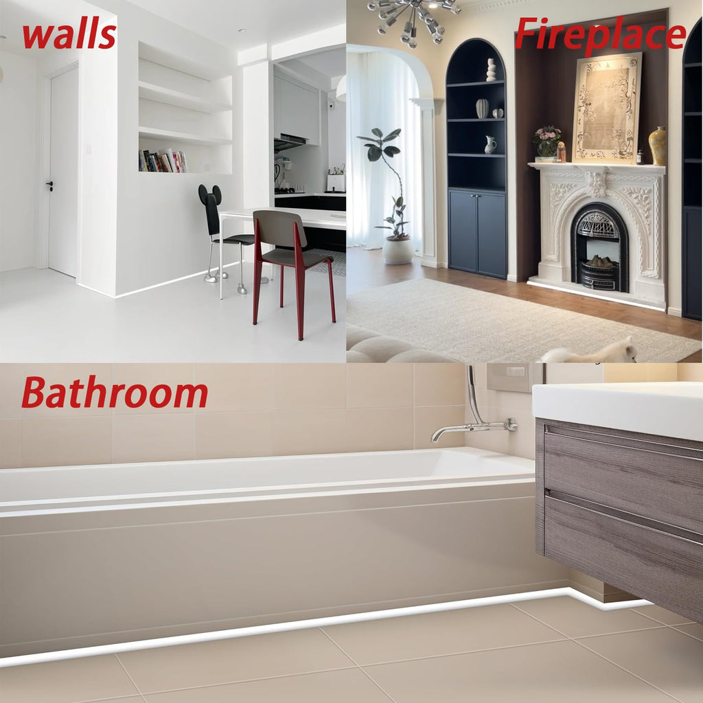 1 Inch Flexible Quarter Round Molding 5FT, Peel and Stick Rubber Trim Molding, Self Adhesive DIY for Wall Seams