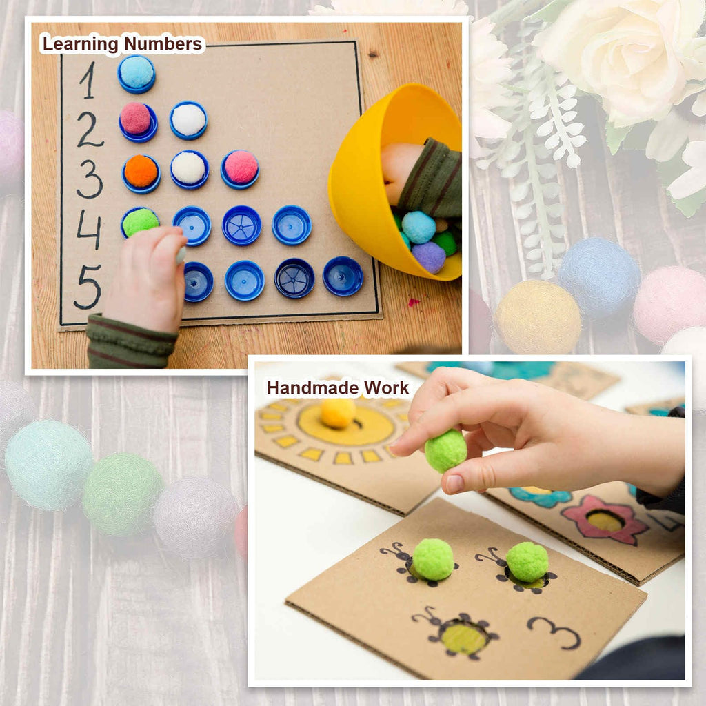 Pom Felt Balls Felting Fabric 1.5cm 15mm Light Pink Crafts Project DIY Pack of 100