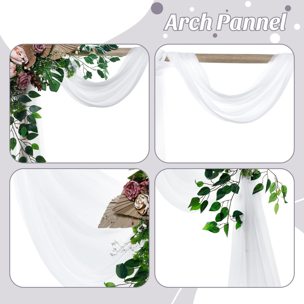 Pack of 2 Wedding Arch Drape Panel Fabric 30" x 100ft - White