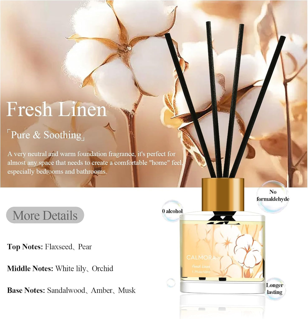 Reed Diffuser Gift, 50ml Home Fragrance Diffuser with 15 Reeds Sticks | Flameless Lily & - Set of 3
