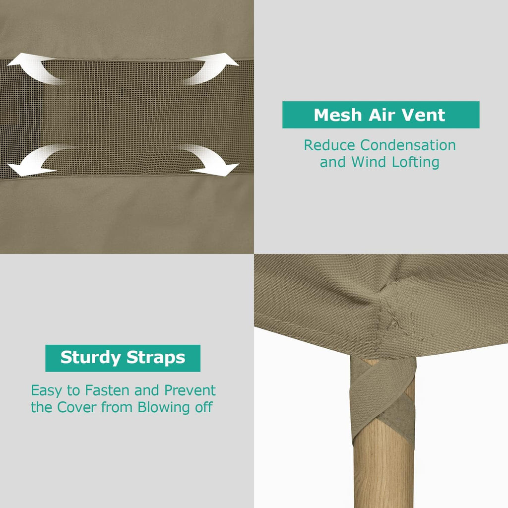 Waterproof Outdoor Chaise Lounge Covers, 2 Pack Chaise Protector, Heavy Duty Beach Chair Cover with Seam Taped &
