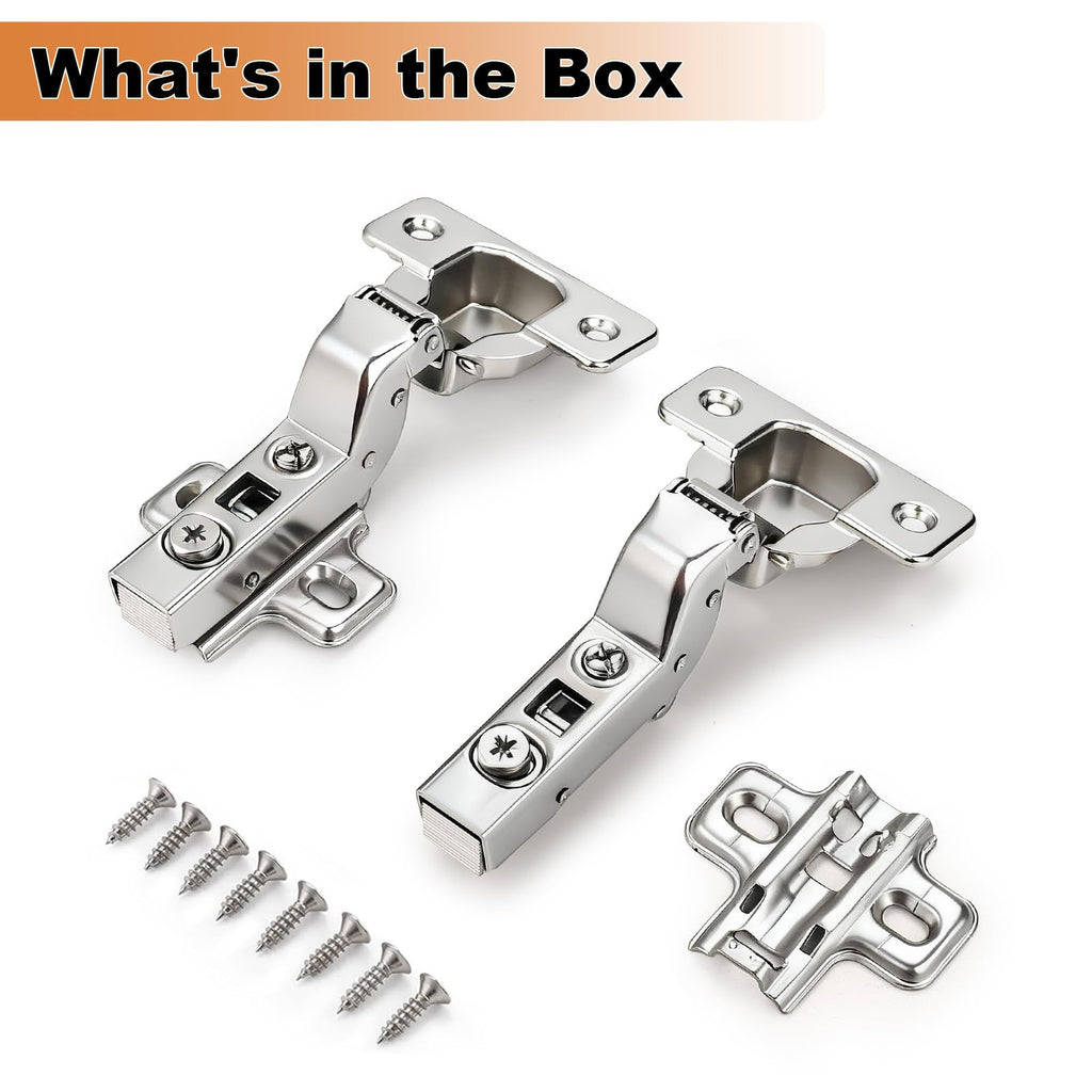 10 Pack(5Pair) Inset Frameless Soft Closing Cabinet Hinges, 105°Open Degree Adjustable Hinges, Concealed European