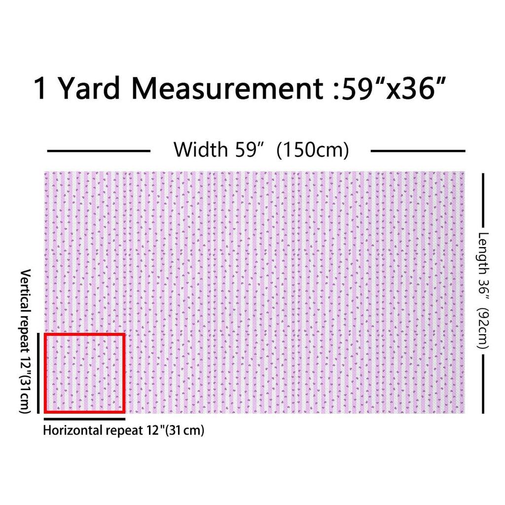 Purple Stripes Upholstery Fabric by the Yard Flannel Heart Pattern Waterproof Fabric Not Stretchy Simple Style Lines
