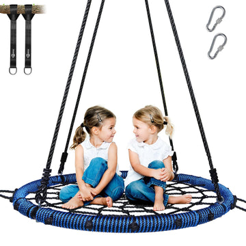 40" Spider Web Saucer Tree Swing for Kids & Adults - Blue