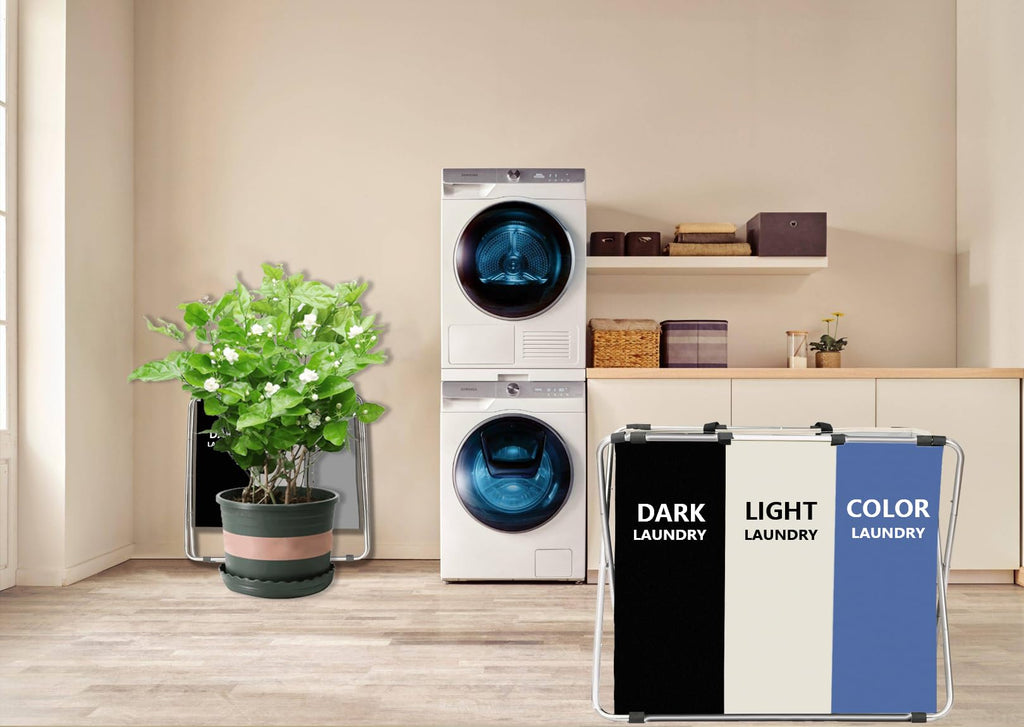 1-Pack Large Laundry Basket, Waterproof, Freestanding Laundry Hamper, Collapsible Tall Clothes Hamper with Handles