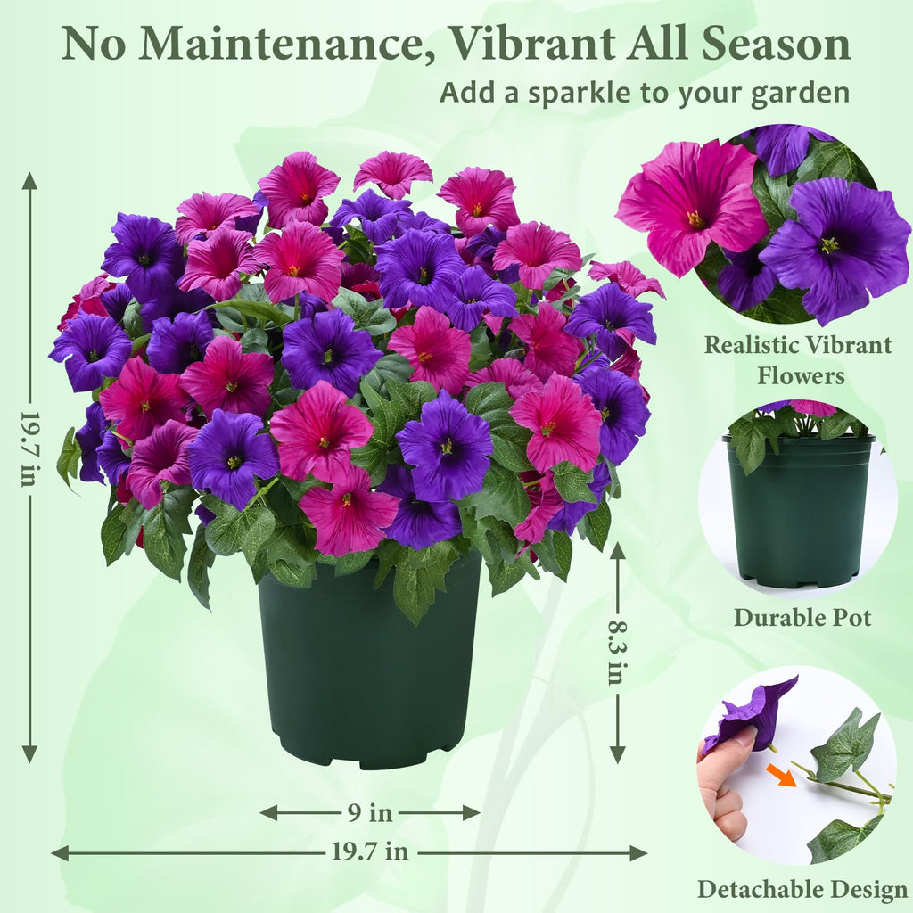 Artificial Flowers for Outdoors, 1 Potted Realistic Fake Outdoor Flowers