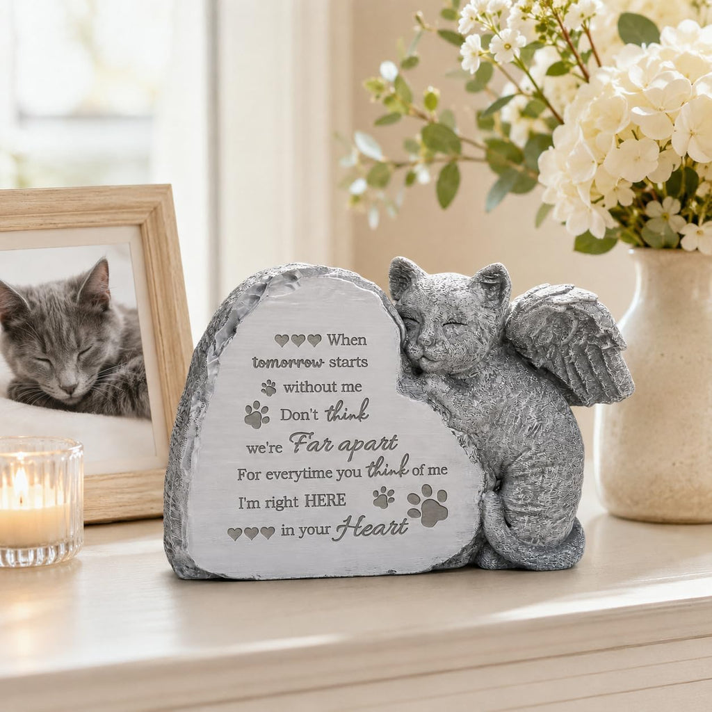 Cat Memorial Gifts for Loss of Cat, Pet Memorial Stone