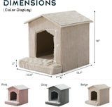 Cat Beds for Indoor Cats,Cat Houses,Cat Cave with Orthopedic Cushion,Foldable Cat Condos,Hideaway,Shelter,Beige Cat