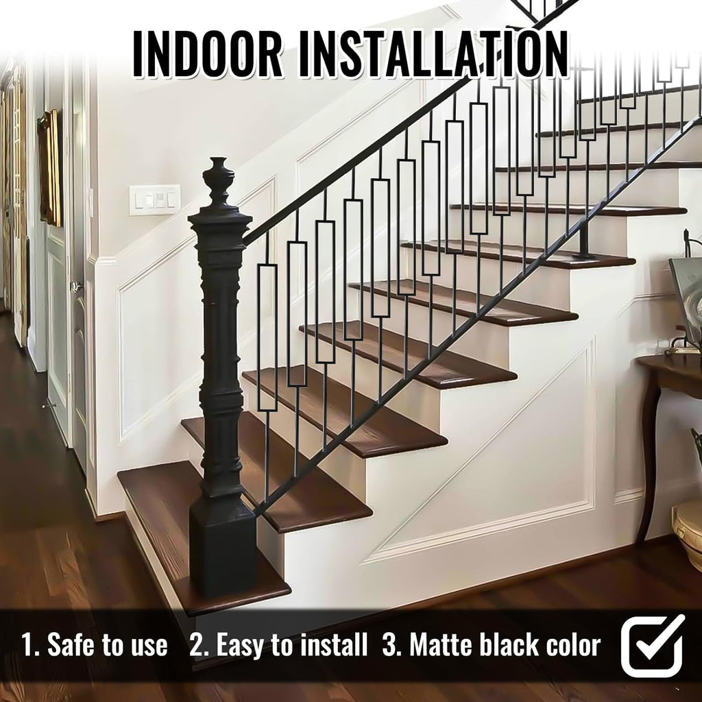 44'' Iron Balusters for Staircases and Decks-Decorative Metal Balusters, 1/2" Wrought Iron Spindles for Spiral Stair