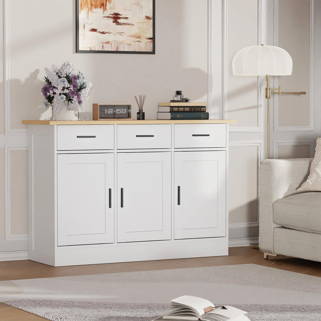 Buffet Cabinet with Storage - Buffets & Sideboards Kitchen Storage Cabinet, Wood Console Table Coffee Bar Accent