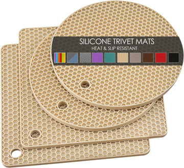Silicone Trivets for Hot Pots and Pans, Pot Holders Hot Pads, Non-Slip & Heat Resistant Silicone Mats Counter - Set of 4