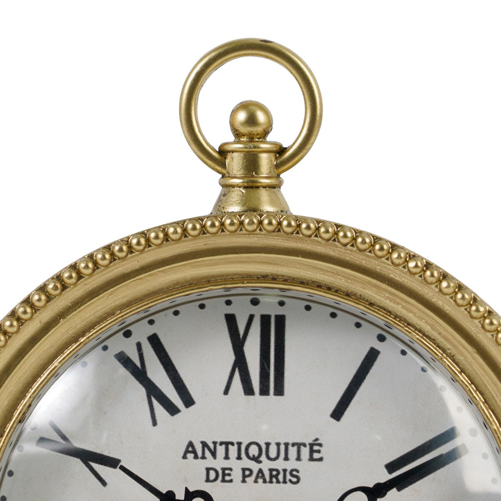 Gold Table Clock, Silent Non-Ticking Shelf Desk Top Clock Battery Operated Classic Design, Decorative Home Decor