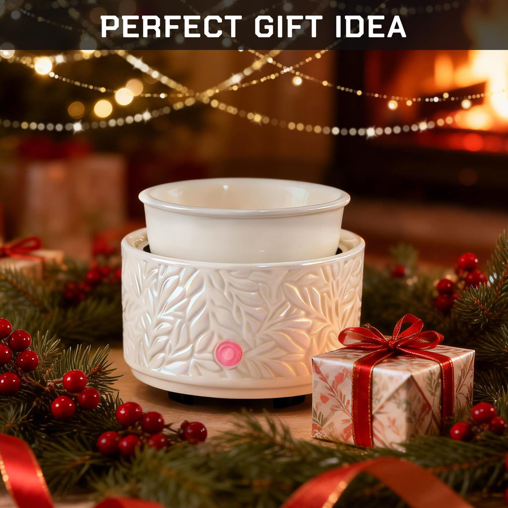 Ceramic Wax Melt Warmer for Scented Wax Electric Wax Burner-White