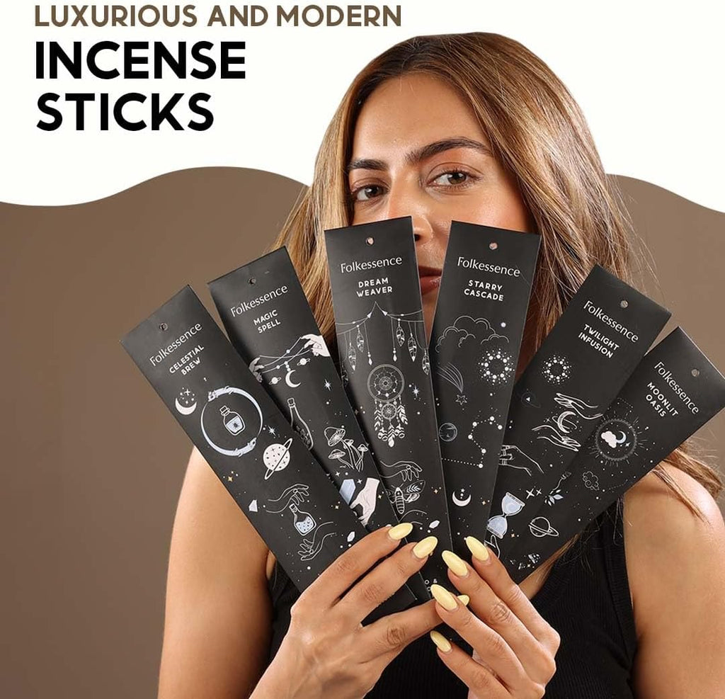 Incense Sticks Gift Set | Insense Sticks (240) with Incense Holder | Non Toxic Palo Santo Incense Sticks - Set of 12