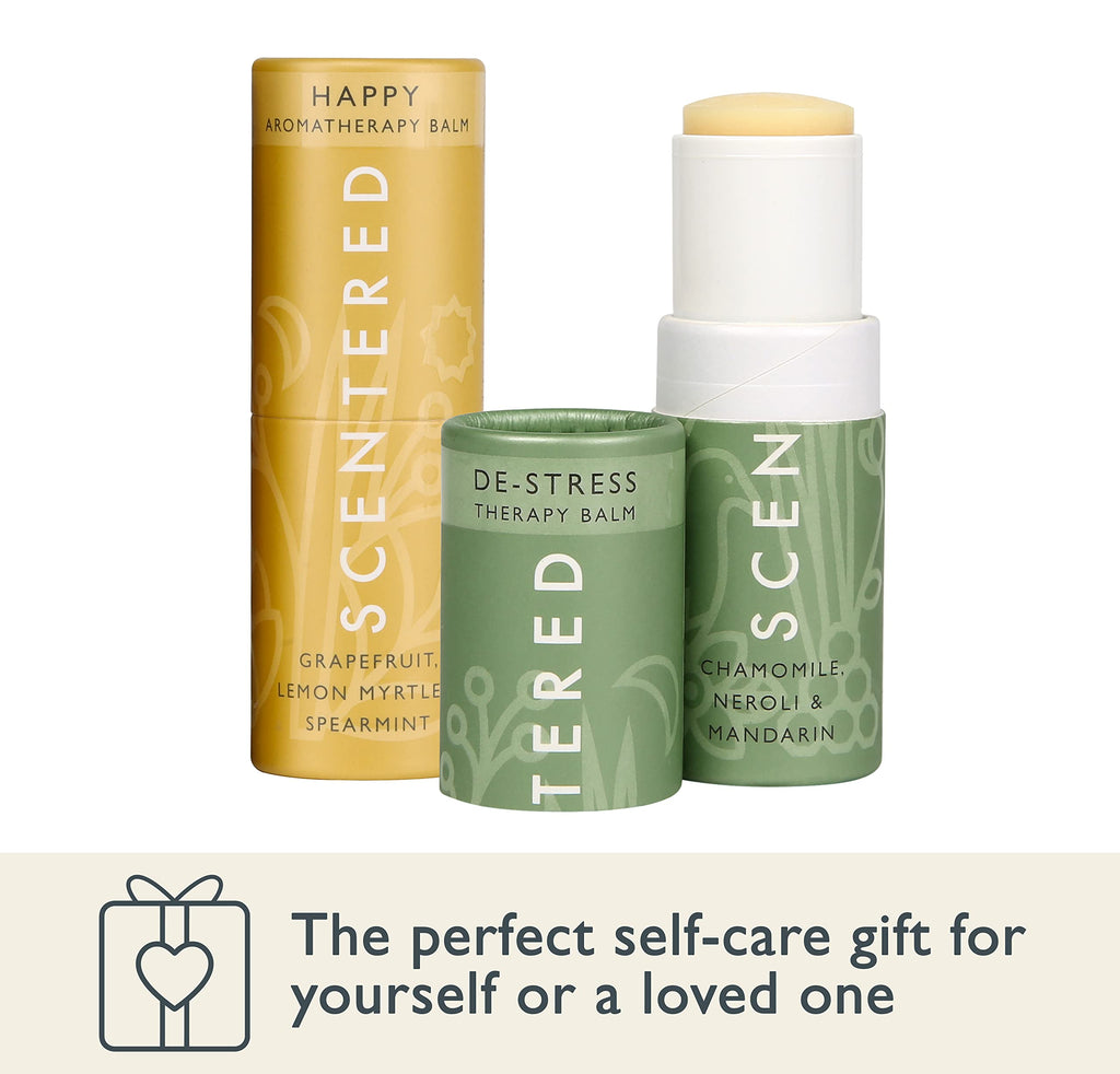 Aromatherapy Balm Sticks for Stress Relief & Positivity - Roll On Essential Oil Blends of Grapefruit, Lemon