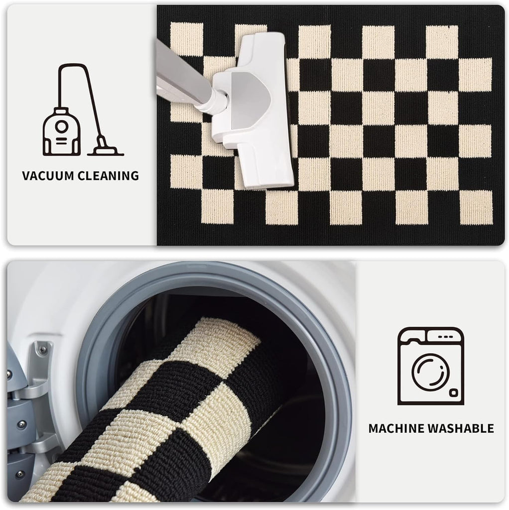 GIB Kitchen Rugs Mats for Floor Set of 2, Non Slip/Skid Kitchen Runner Rugs, Super Absorbent Machine Washable Soft