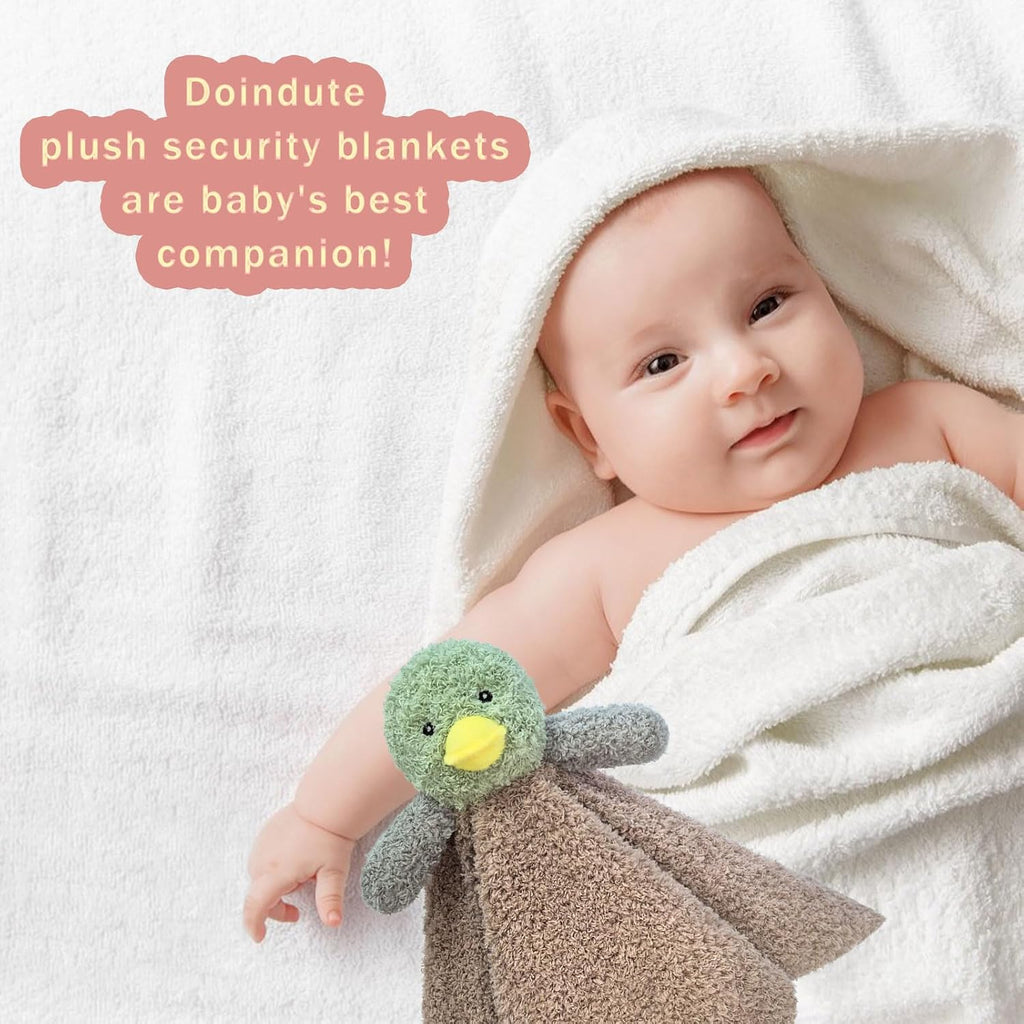 Baby Mallard Duck Soft Stuffed Animal Security Blanket, Plush Green Duck Character Lovey Blanket, Baby Shower/Nursery
