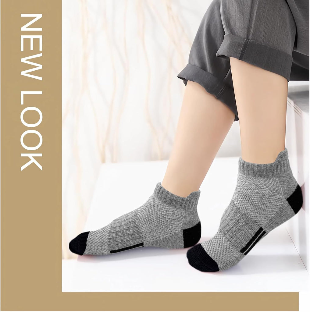 Boys Socks 18 Pairs Ankle Socks Boy Running Athletic Sock Low Cut Ankle Sock for Little Big Kids