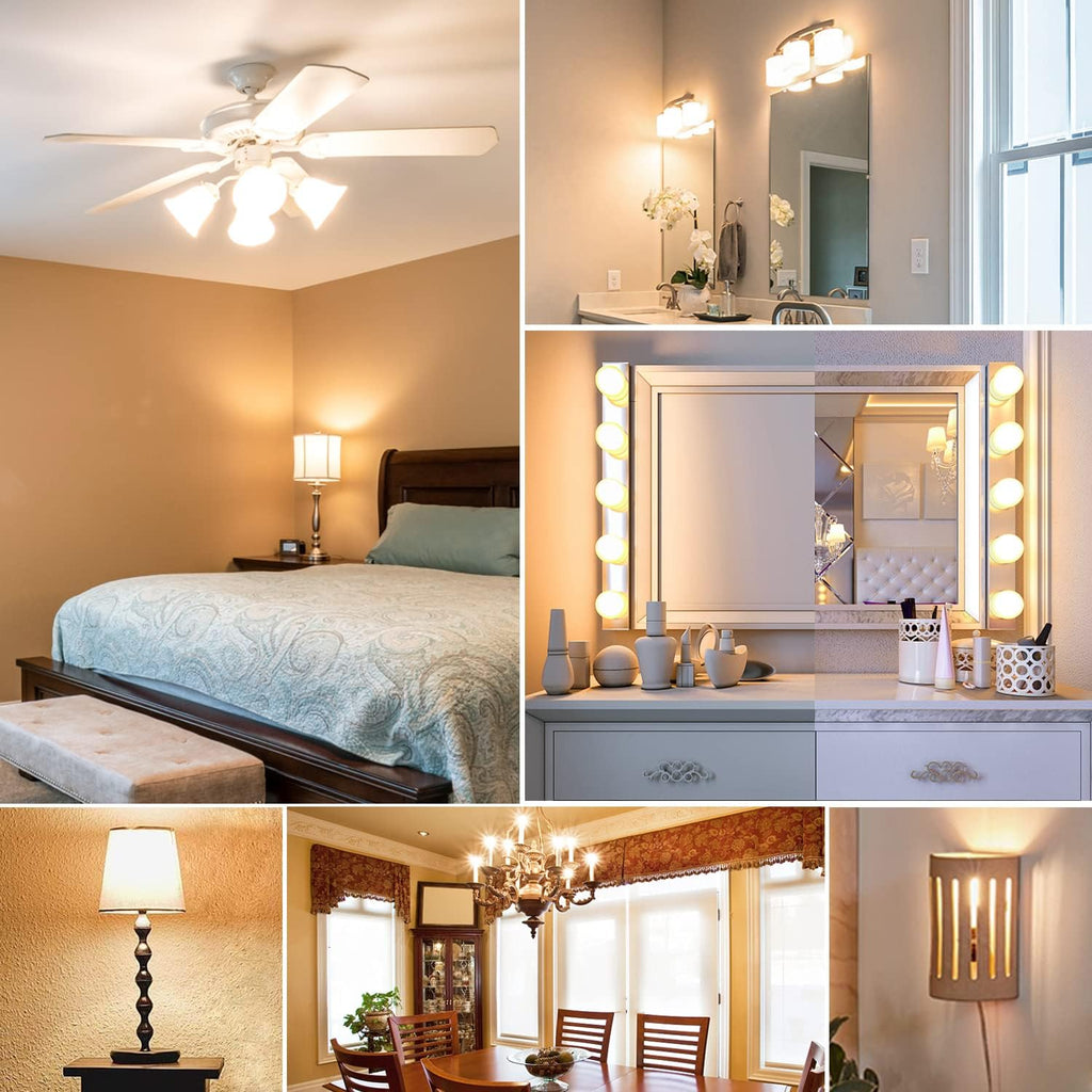 6Pack G50 LED Ceiling Fan Light Bulbs, Dimmable LED Candelabra Bulb