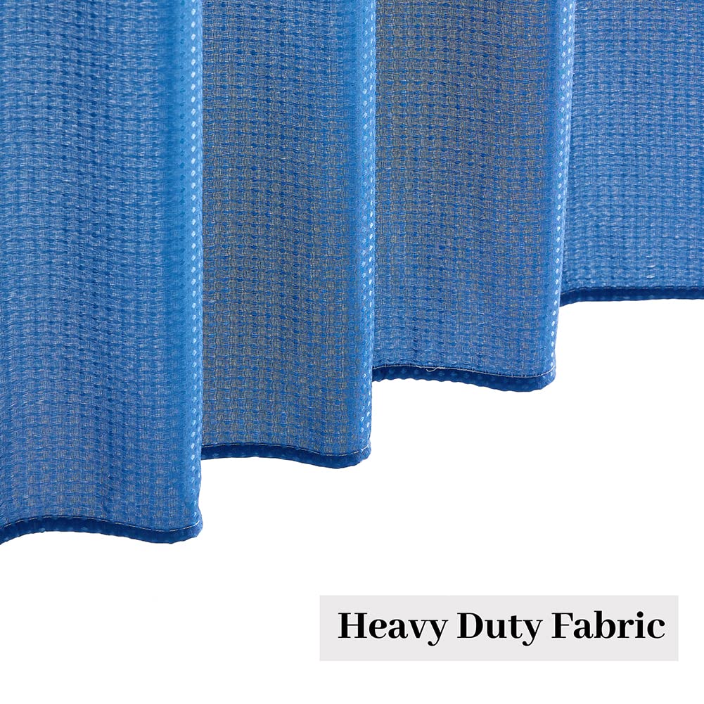 Navy Blue Extra Wide 96 Inch Waffle Shower Curtain with Plastic Hooks, Heavy Duty OmbreTextured Fabric Shower Curtains