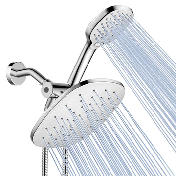 Shower Head with Handheld Combo, 10" High Pressure Double Shower Heads 6 Modes Dual Shower Head with Handheld Spray