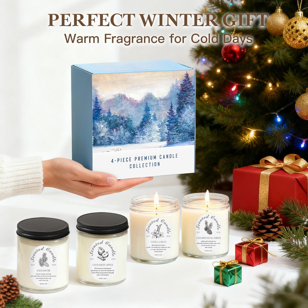 Scented Candles Gift Set, 4 Pack 28oz Soy Wax Aromatherapy Candles
