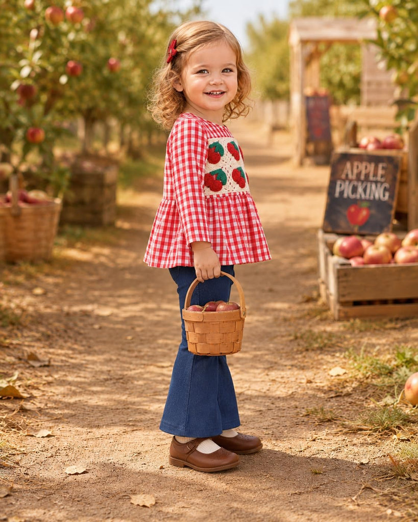 Baby Girl Clothes Toddler Crochet Shirts Flare Pants Outfits