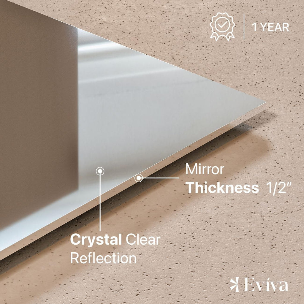 Sleek 30" x 30" Square Frameless Mirror