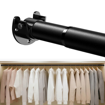 Closet Rod, 17-69 IN Closet Rods for Hanging Clothes, Black