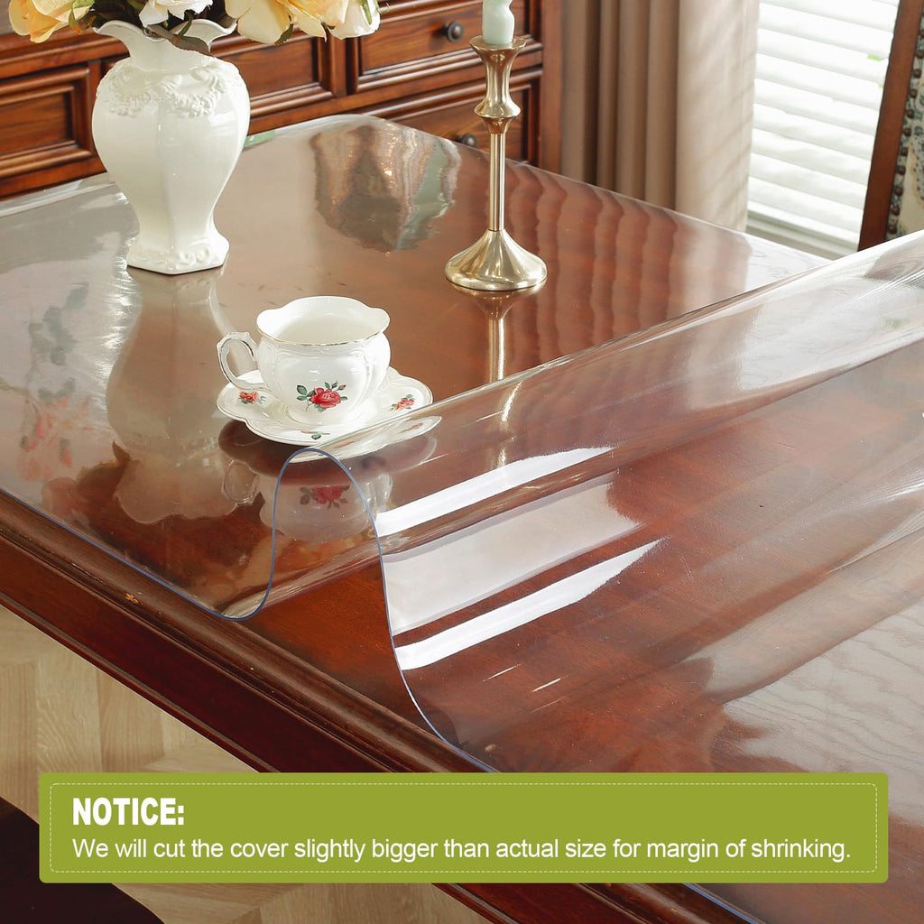 24 x 48 in Clear Table Protector, Plastic Table Cover 2mm Thick