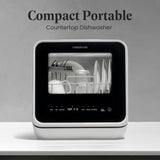 Portable Countertop Dishwasher with 5-Liter Built-in Water Tank - 5-Program System for Home, RV, and Apartment