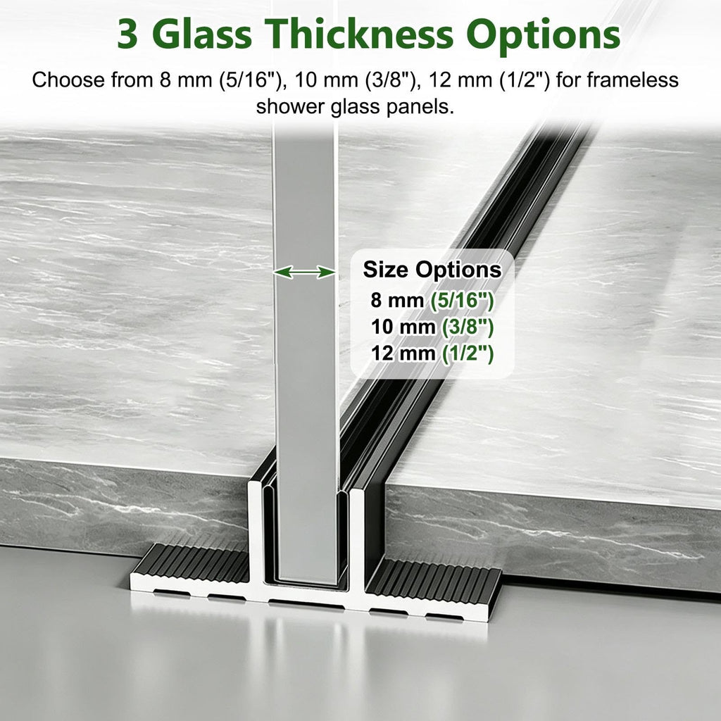 F/T Shape Glass Railing Base Rail Channel Black, Aluminum U Channel Profile