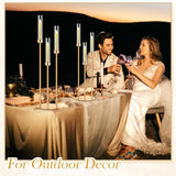 10 Set 3 Arm Candelabra Centerpiece 33.8 Inch Candle Holder Gold Candelabra Metal Floor Pillar Candlesticks for
