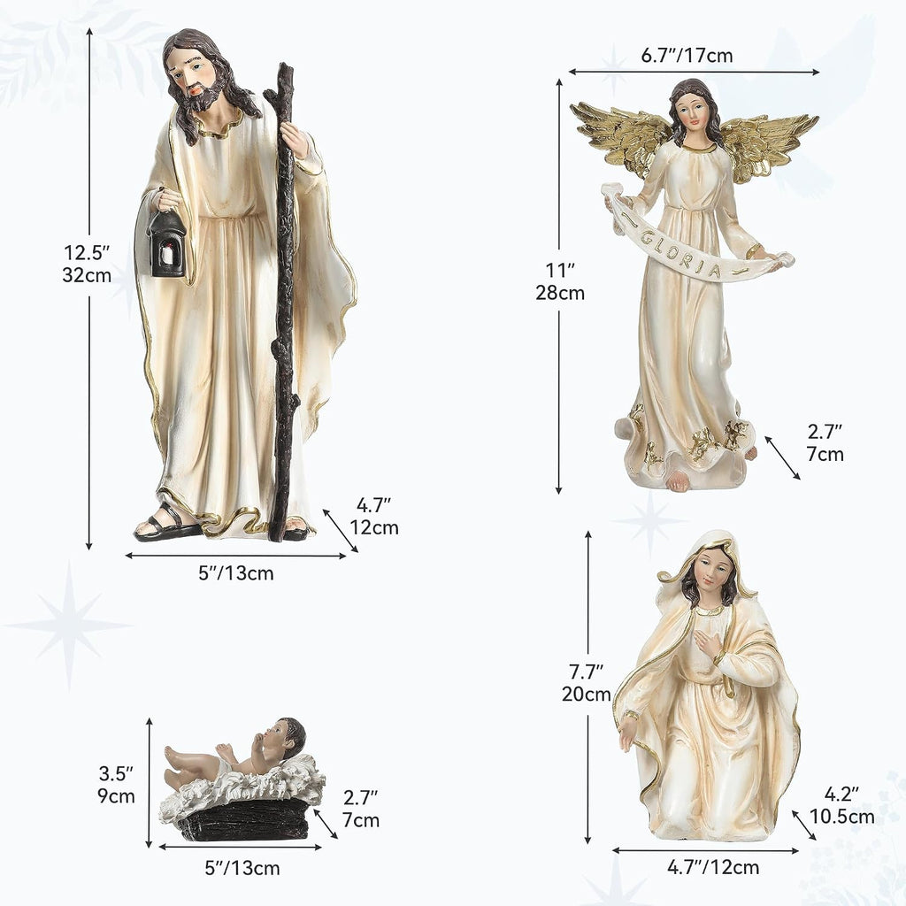 12.5in Nativity Set & Figures, 12-Piece Nativity Scene Figurines