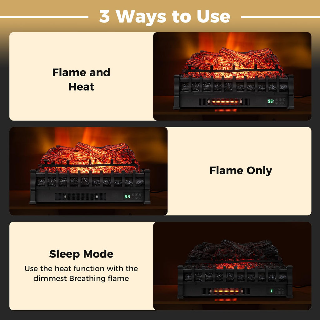 Electric Fireplace Insert Pinewood Log Set (26" WiFi)