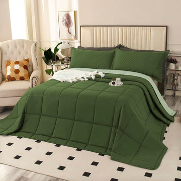 Oversized King Plus Comforter, 128x120 Extra Large King Size Quilts 3 Pieces, Lightweight Reversible All Season Down