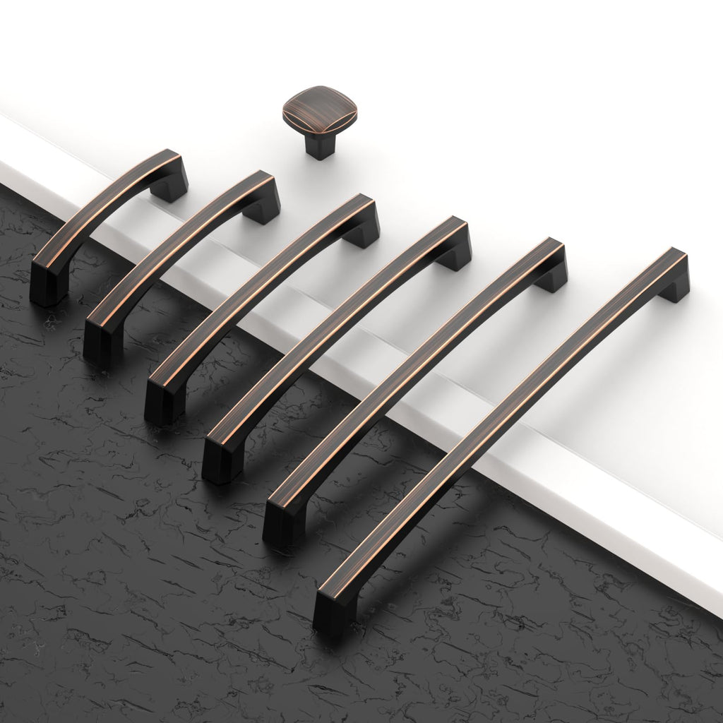 10 Pack Oil Rubbed Bronze Cabinet Pulls 6 Inch(152MM) Hole Centers Kitchen Cabinet Handles Hardware