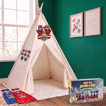 Super Academy Teepee Tent for Kids, Indoor & Outdoor Play Tent, Playhouse for Boys & Girls, Adventure Gift