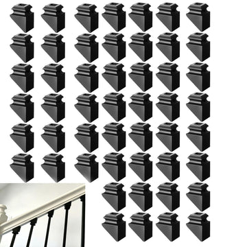 50 Pcs Aluminum Baluster Inclination Shoes Stair Flat Shoe with Screw and Wrench, Suitable 1/2" Square Iron Balusters